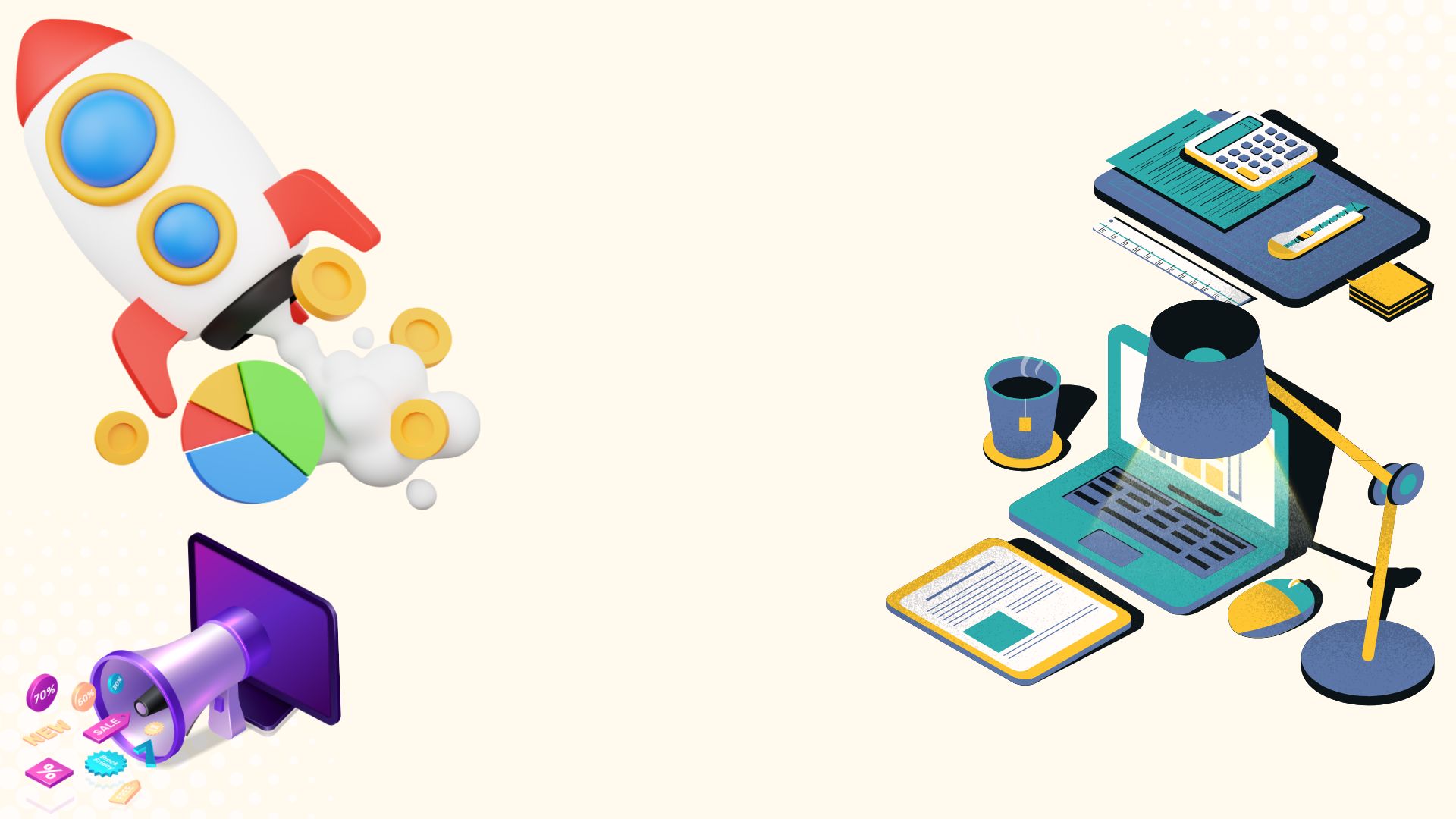 Background showing website design and digital marketing concept for quote requests